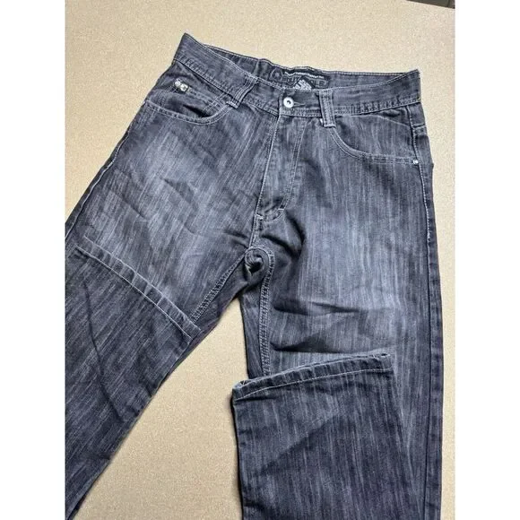 Southpole Jeans black grey Baggie Wide Leg Pants 30x30 Vintage Y2K Rare‎